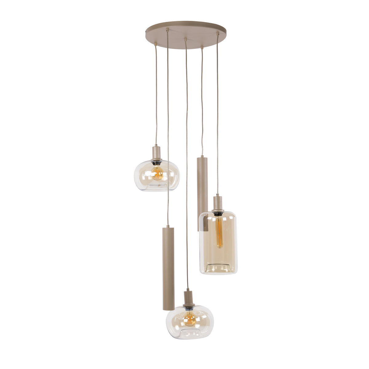 Pendellampe Solace trinvis med 5 lys / Beige
