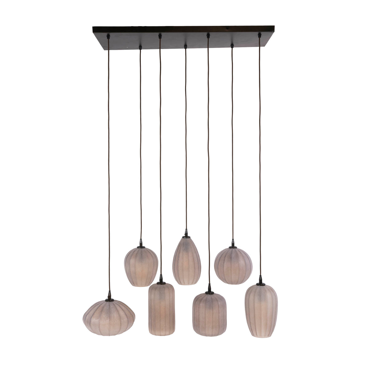 Pendellampa Astro med 4+3 ljuskällor / Siennabrun frostad
