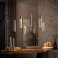 Cilindro pendellampe med 4+3 lyskilder / Beige