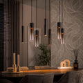Cilindro pendellampe med 4+3 lyskilder / Sienna brun