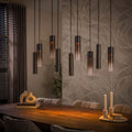 Cilindro pendellampe med 5+4 lyskilder / Sienna brun