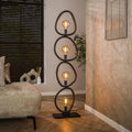 Lámpara de pie Opal de 4 luces / Negro Artic