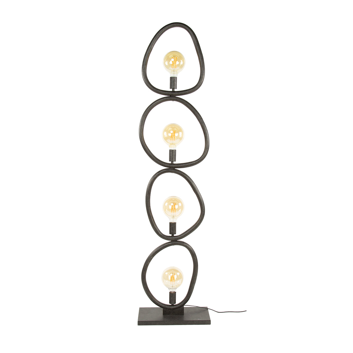 Lámpara de pie Opal de 4 luces / Negro Artic