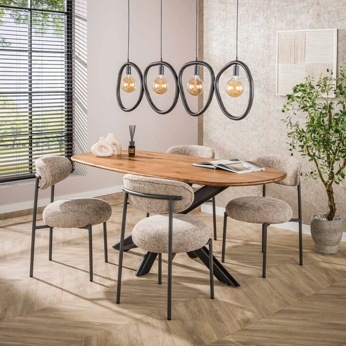 Lampa wisząca Opal 4-punktowa / czarna Arctic