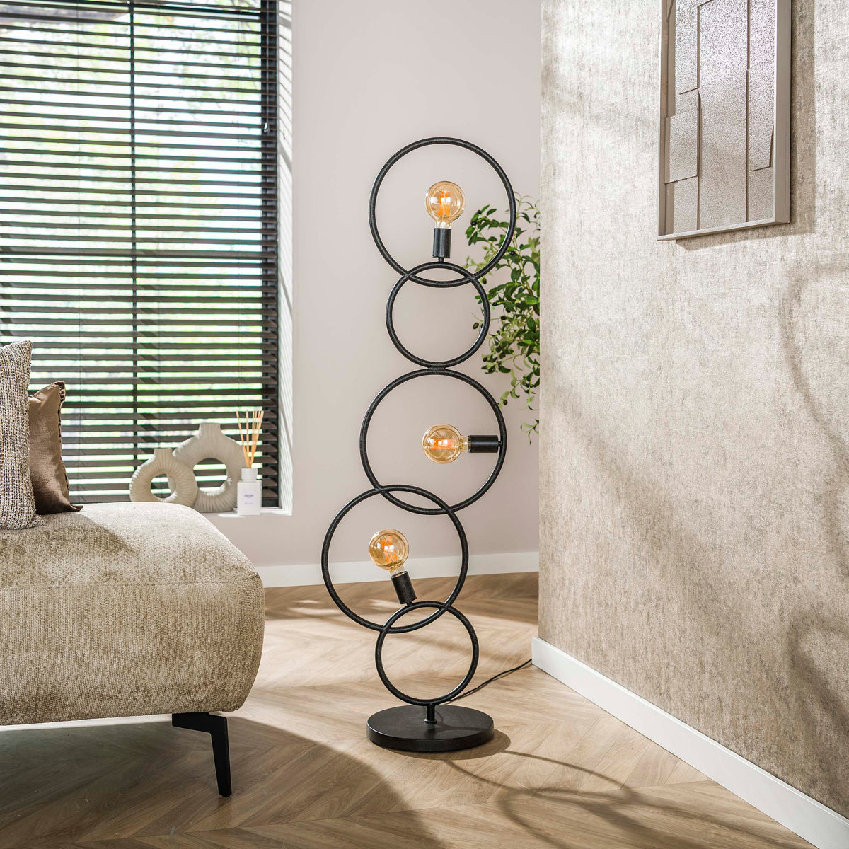 Gulvlampe Spiral med 3 lys / Artic sort