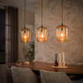 Pendellampe Flair med 3 lyskilder / Ravfarvet glas