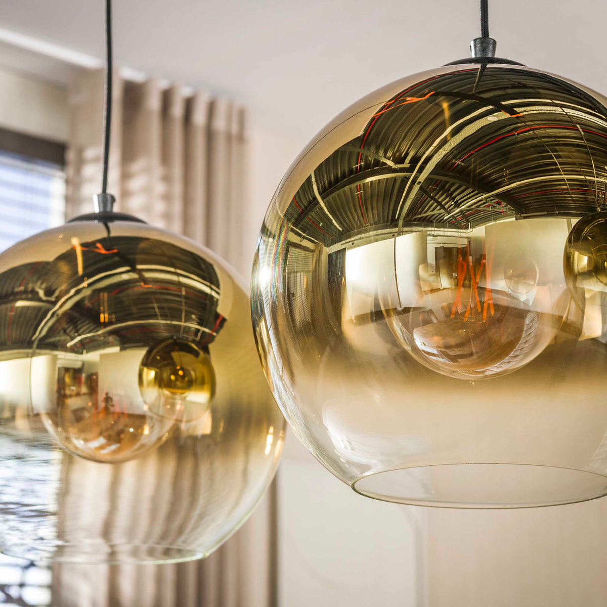 Lampa wisząca Sphere, 3-punktowa / złota