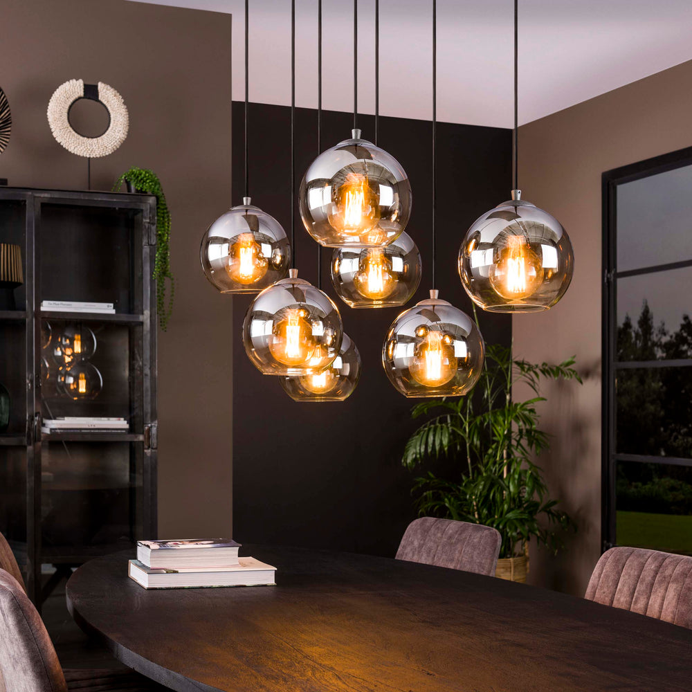 Lampa wisząca Sphere 4+3-punktowa / Stare srebro