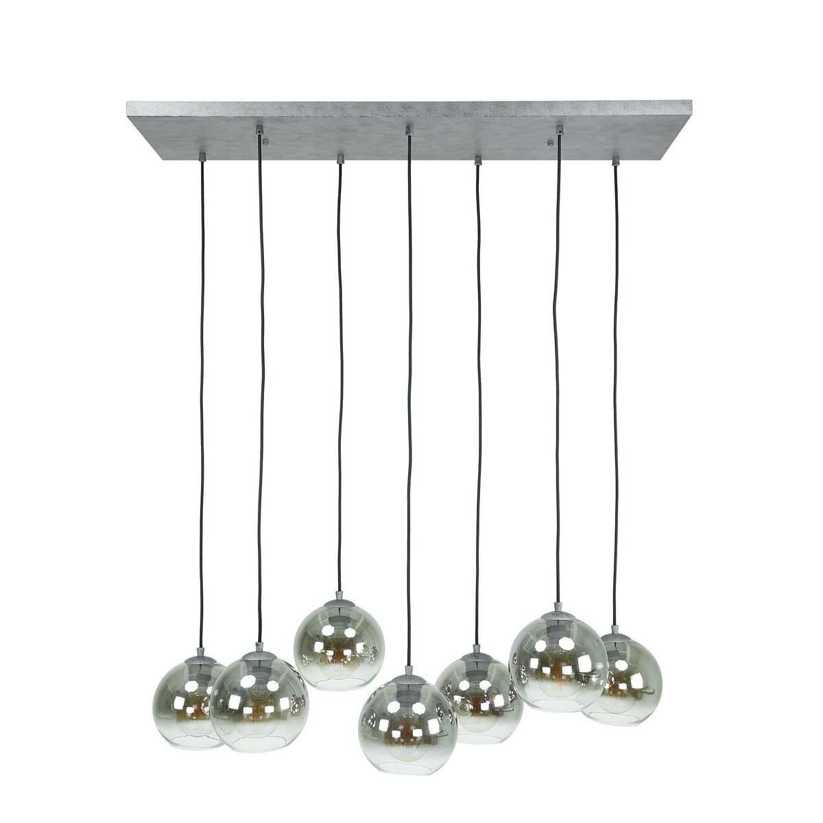 Pendellampe Sphere med 4+3 lyskilder / Gammelt sølv