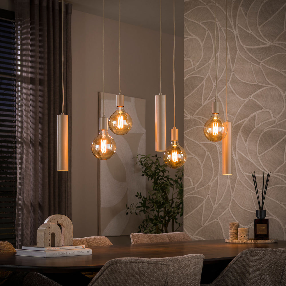 Portal pendellampe med 4+3 lyskilder / Beige