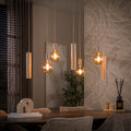 Lampa wisząca Portal 4+3-punktowa / beżowa