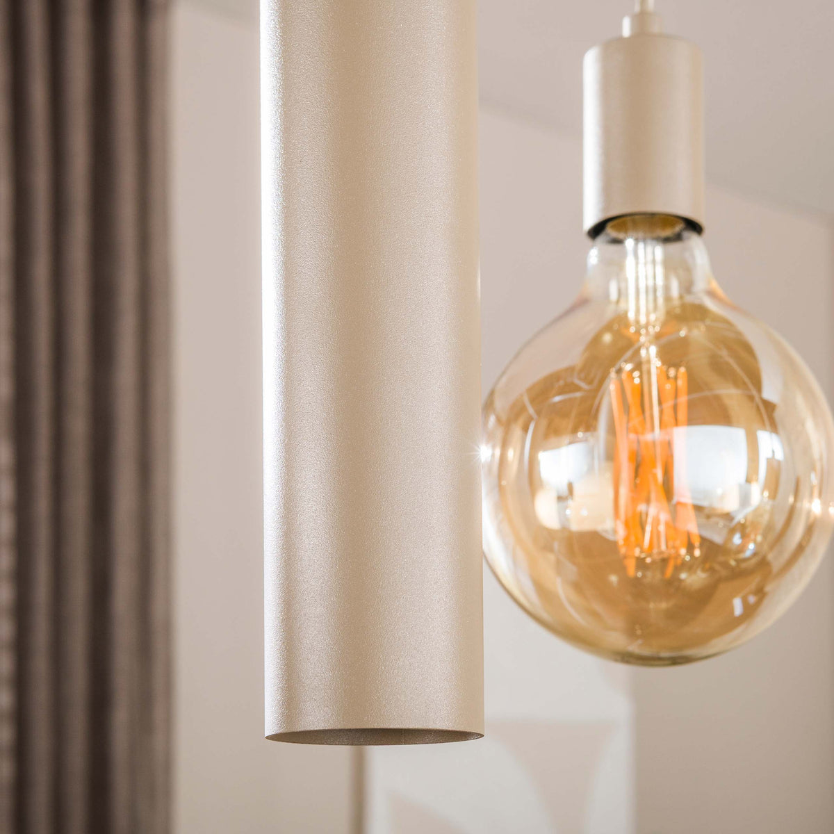 Lampa wisząca Portal 4+3-punktowa / beżowa