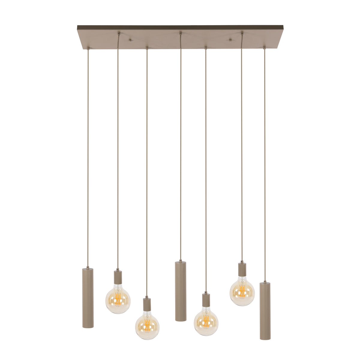 Lampa wisząca Portal 4+3-punktowa / beżowa