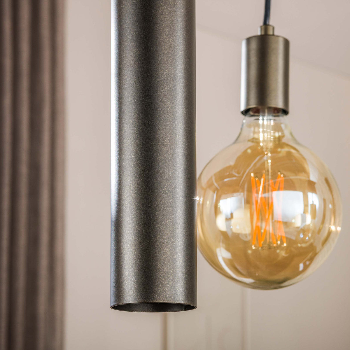 Lampa wisząca Portal 4+3-punktowa / sienna brązowa