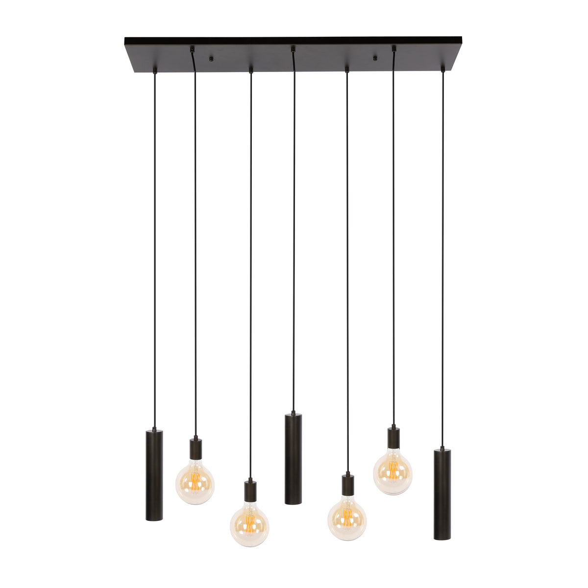 Lampa wisząca Portal 4+3-punktowa / sienna brązowa