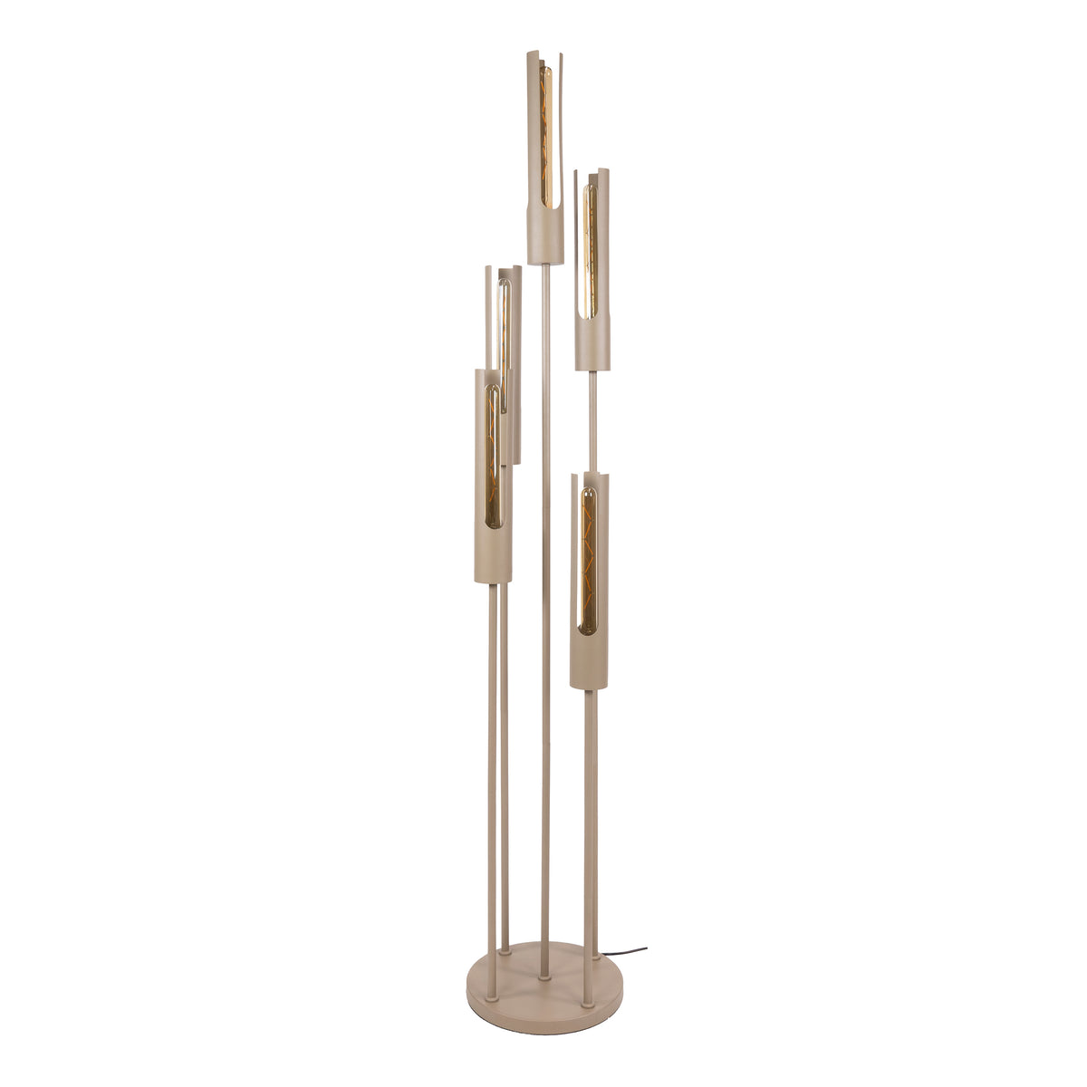 Golvlampa Lumo i trappstegsdesign med 5 ljuskällor / Beige