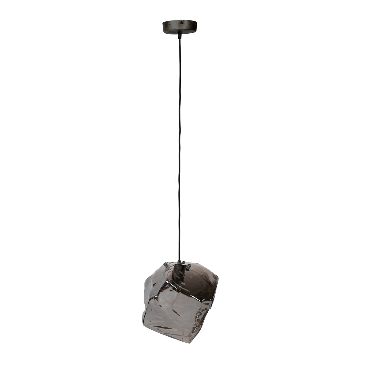 Pendellampa Ice med 1 ljuskälla / Kromglas