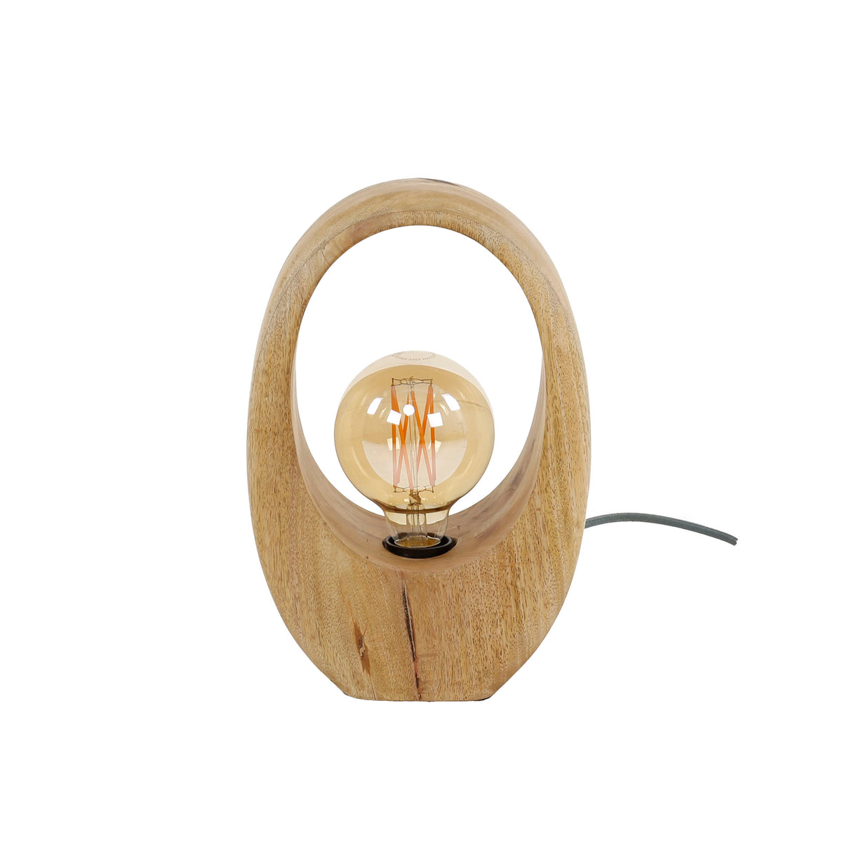 Lampada da tavolo Loop Wood a 1 luce / mango massiccio