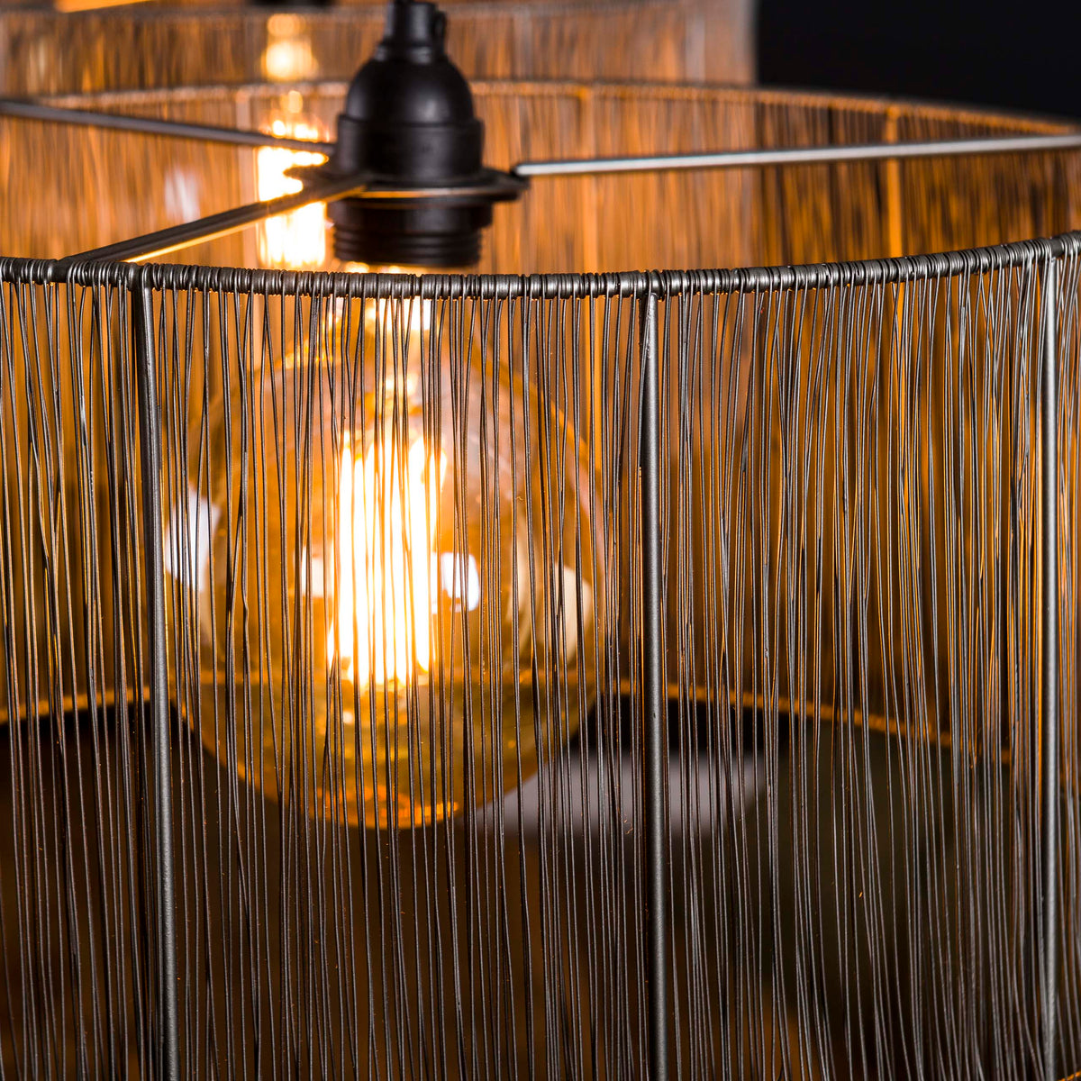 Filament pendant lamp 2-light / Black nickel