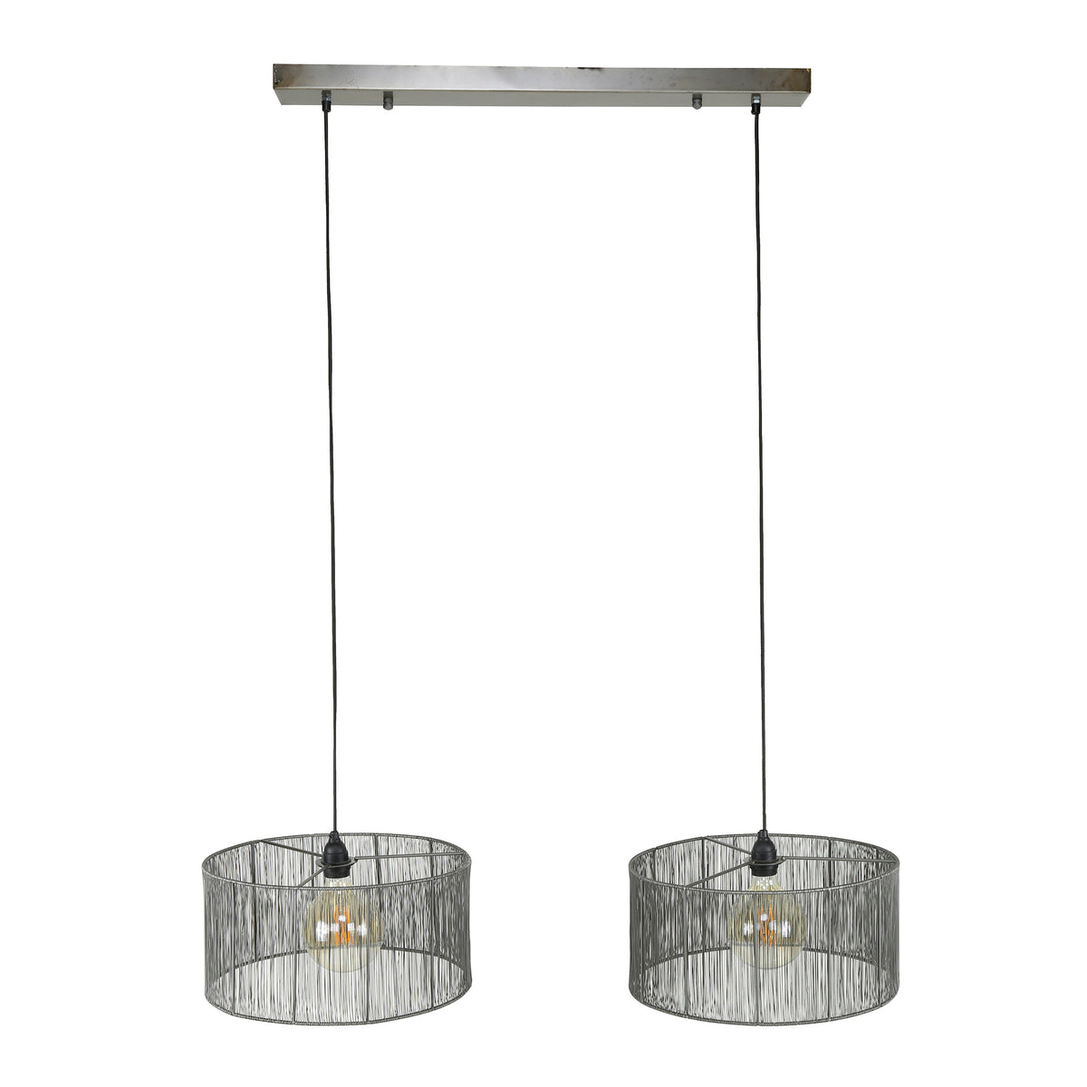 Filament pendant lamp 2-light / Black nickel