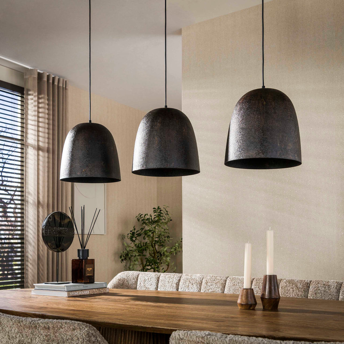 Pendellampe Umbra med 3 lys / Smoked brown