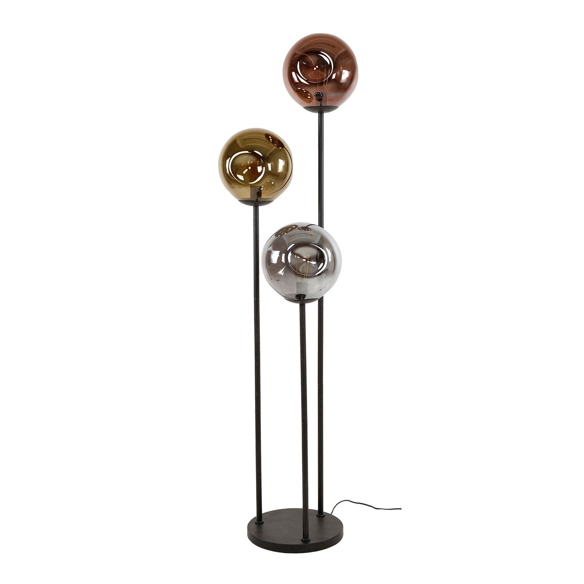 Lumina tiered floor lamp, 3 lights / Arctic black