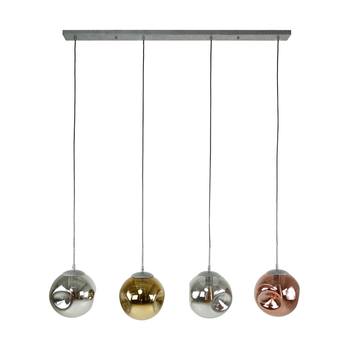 Lampada a sospensione Lumina con 4 luci / Argento anticato
