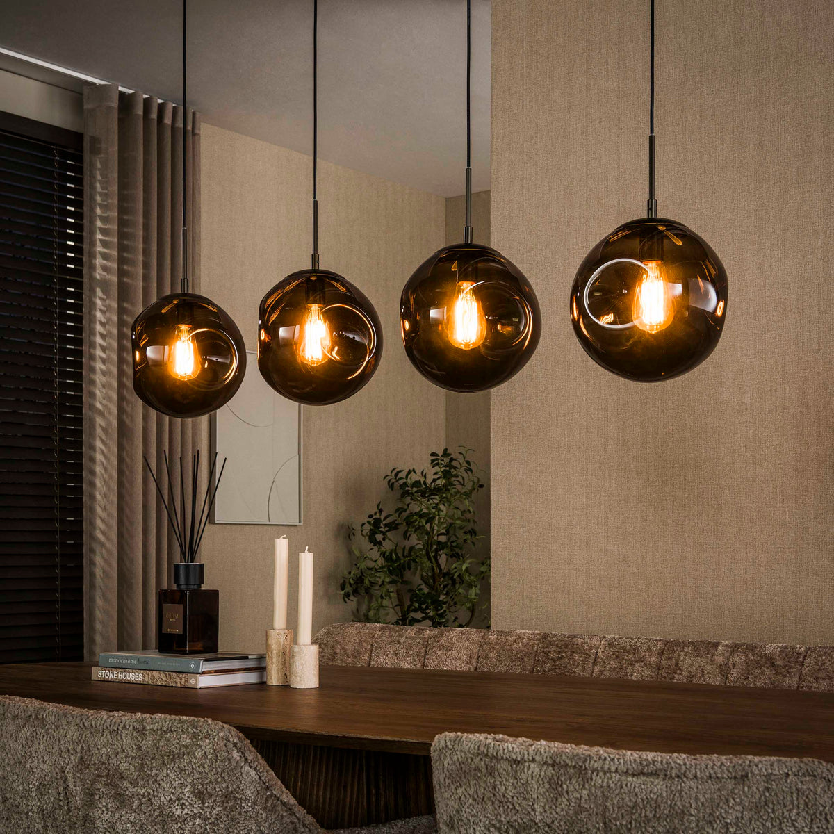 Pendellampe Lumina med 4 lys / Sienna brun