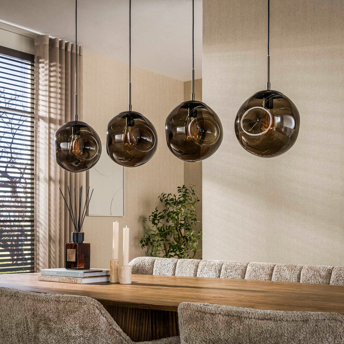 Pendellampe Lumina med 4 lys / Sienna brun