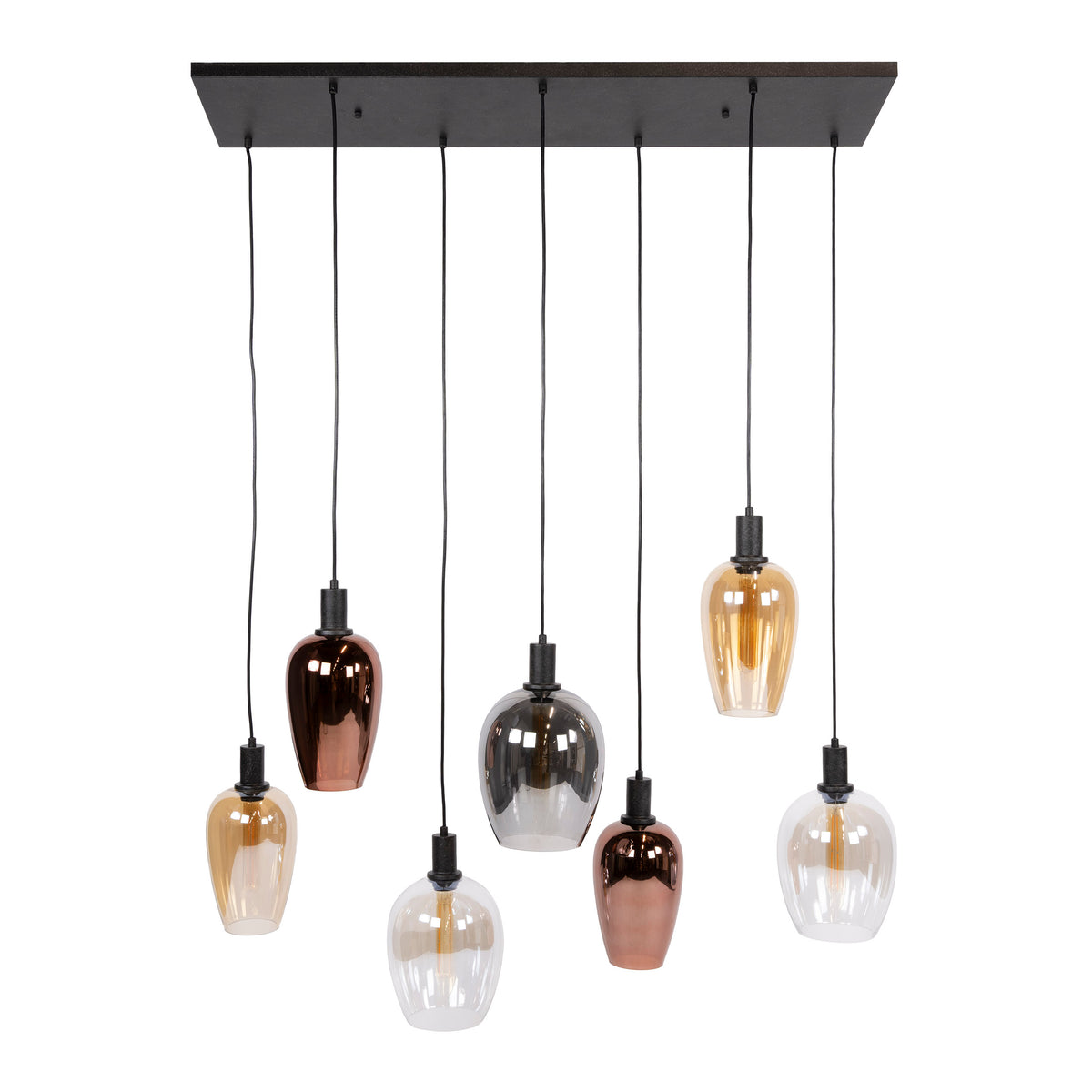 Orion pendant lamp, 7 lights / Arctic black