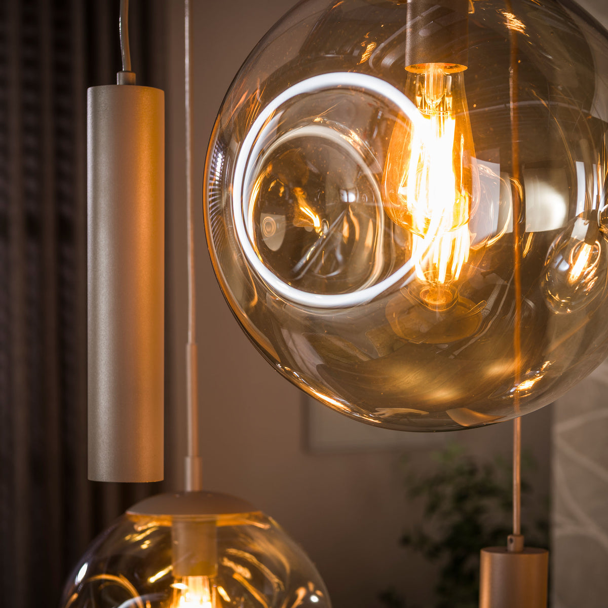Pendant lamp Lumina, 5+4 lights / Beige