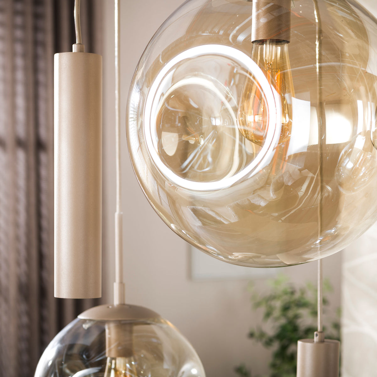 Pendant lamp Lumina, 5+4 lights / Beige