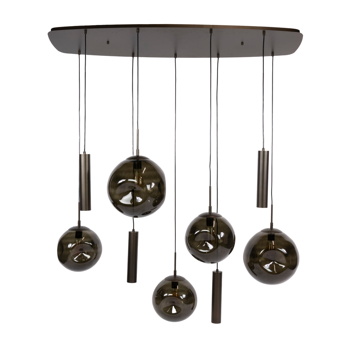 Pendellampa Lumina med 5+4 ljuskällor / Sienna brun