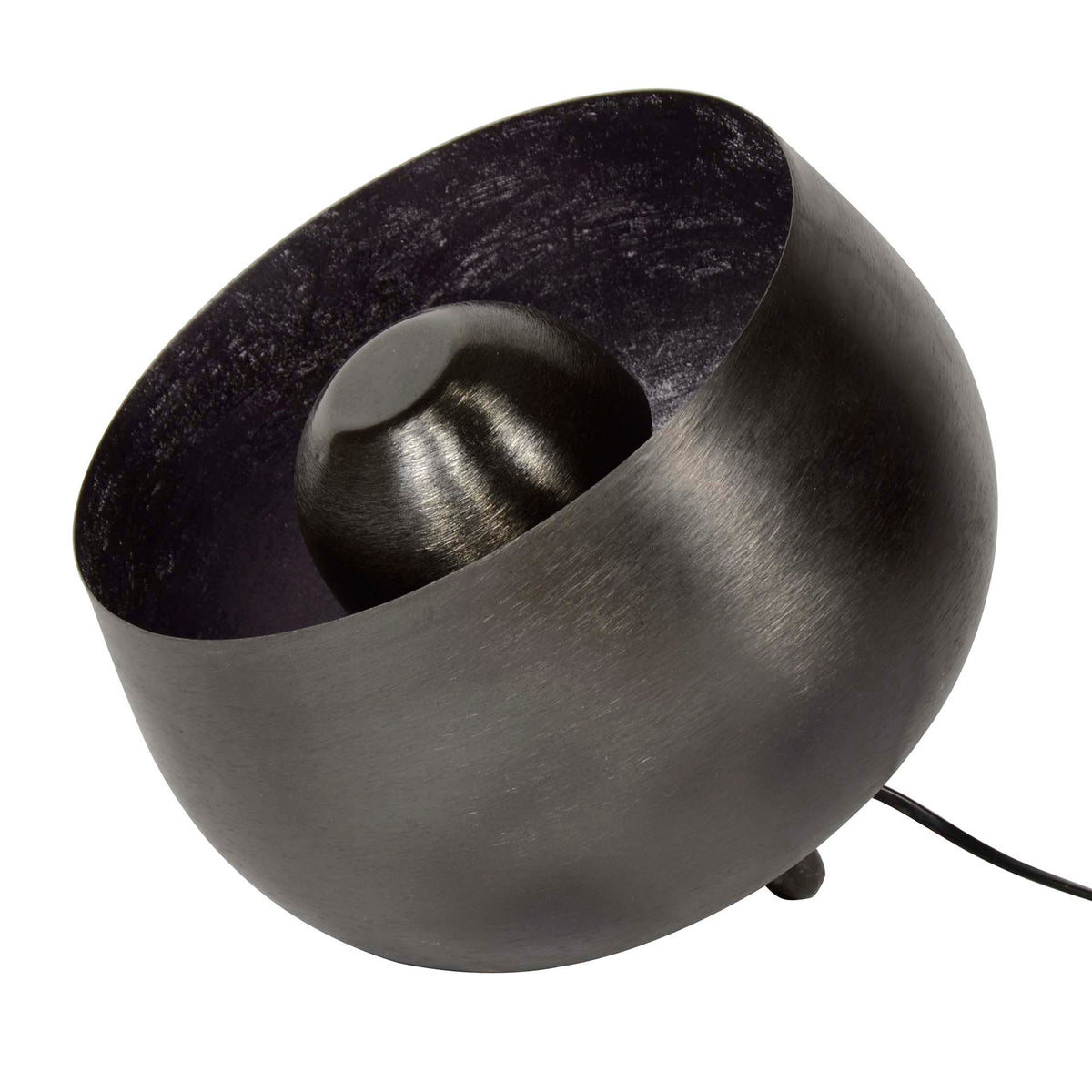 Tischleuchte Bowl 1-flammig Ø28cm / Schwarz-Nickel