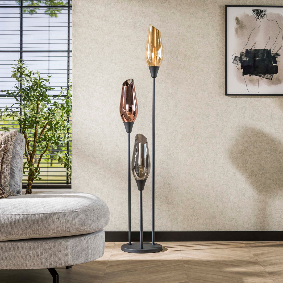 Boccio floor lamp 3-light / Black