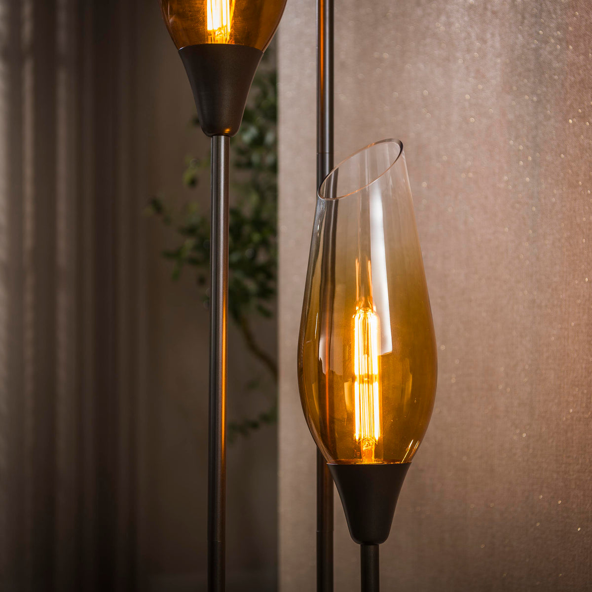 Boccio floor lamp 3-light / Sienna brown-shaded