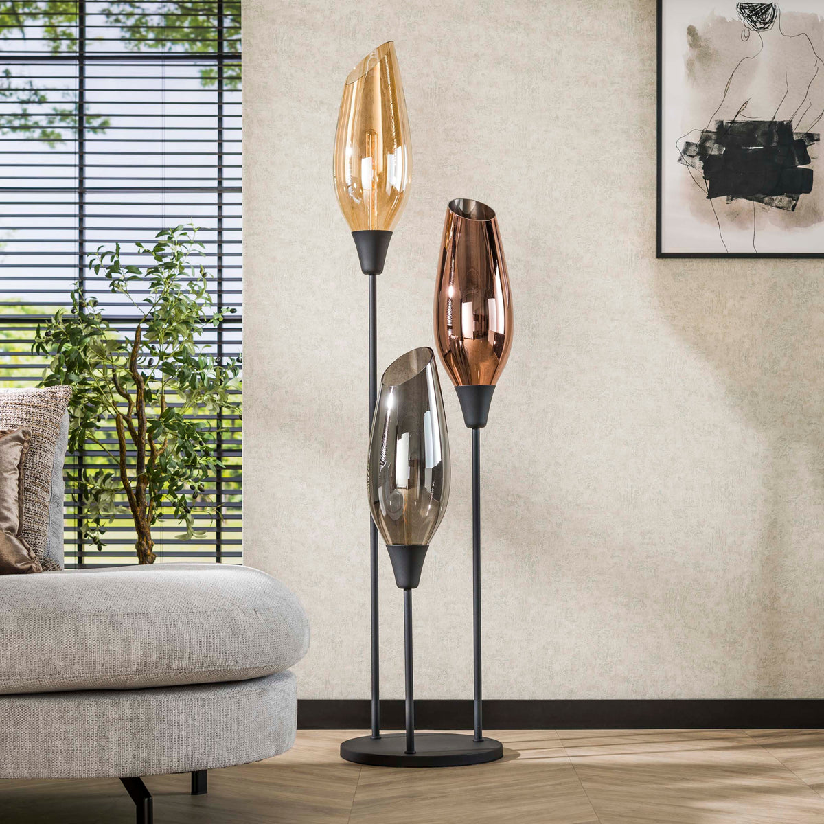 Boccio XL floor lamp 3-light / Black