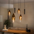 Pendellampe Boccio pendel med 4+3 lys / Sienna genuanceerd brun
