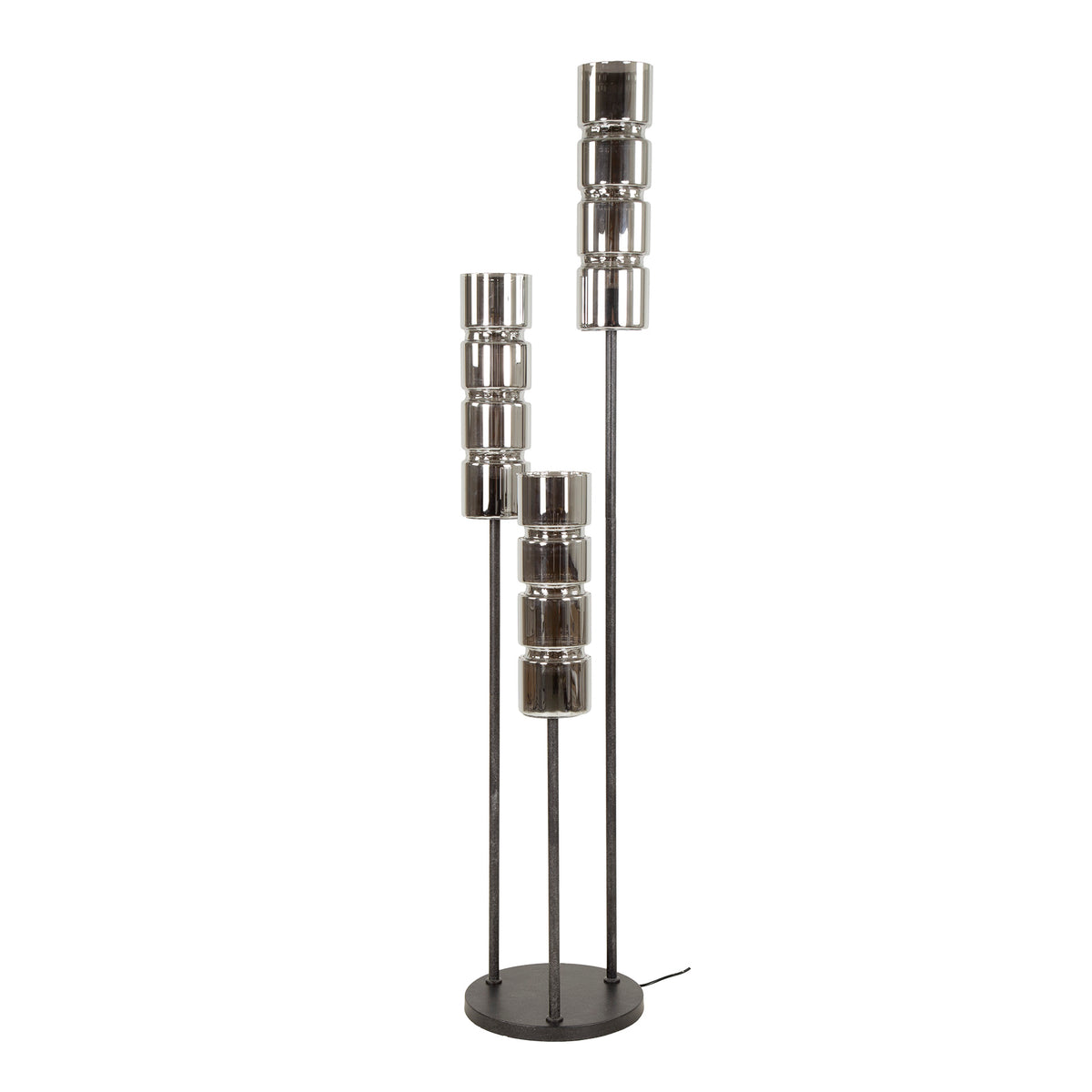 Trappegulvlampe Pillar Glass med 3 lyskilder / Artic sort