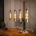 Pendelleuchte Pillar Glass 4-flammig / Artic Schwarz