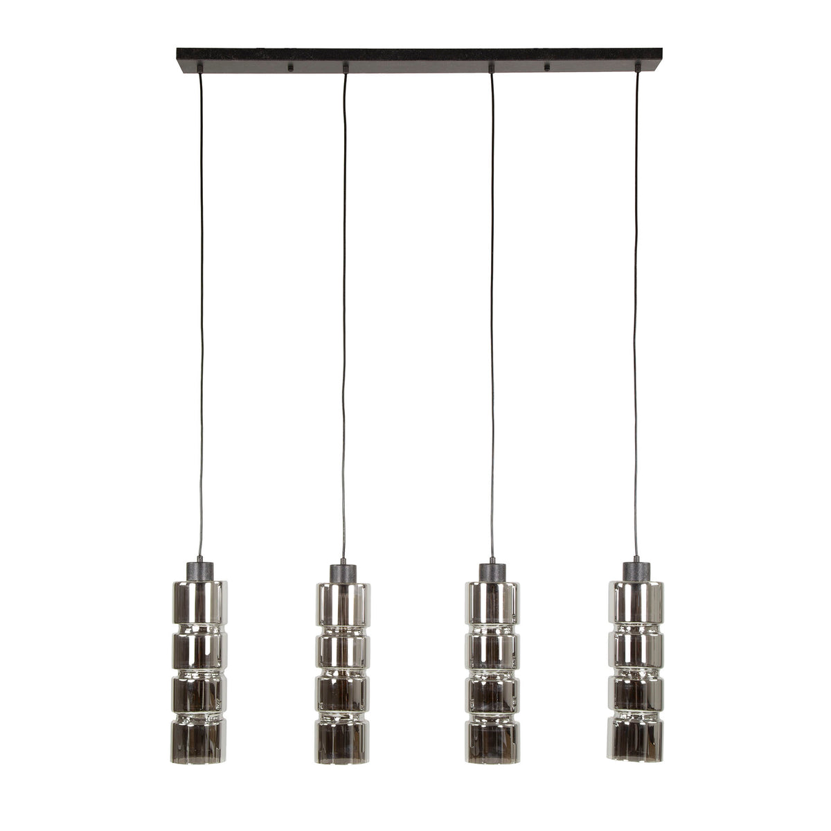 Pendelleuchte Pillar Glass 4-flammig / Artic Schwarz