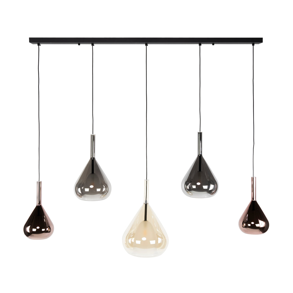 Lampa wisząca Luma 5-punktowa / czarna