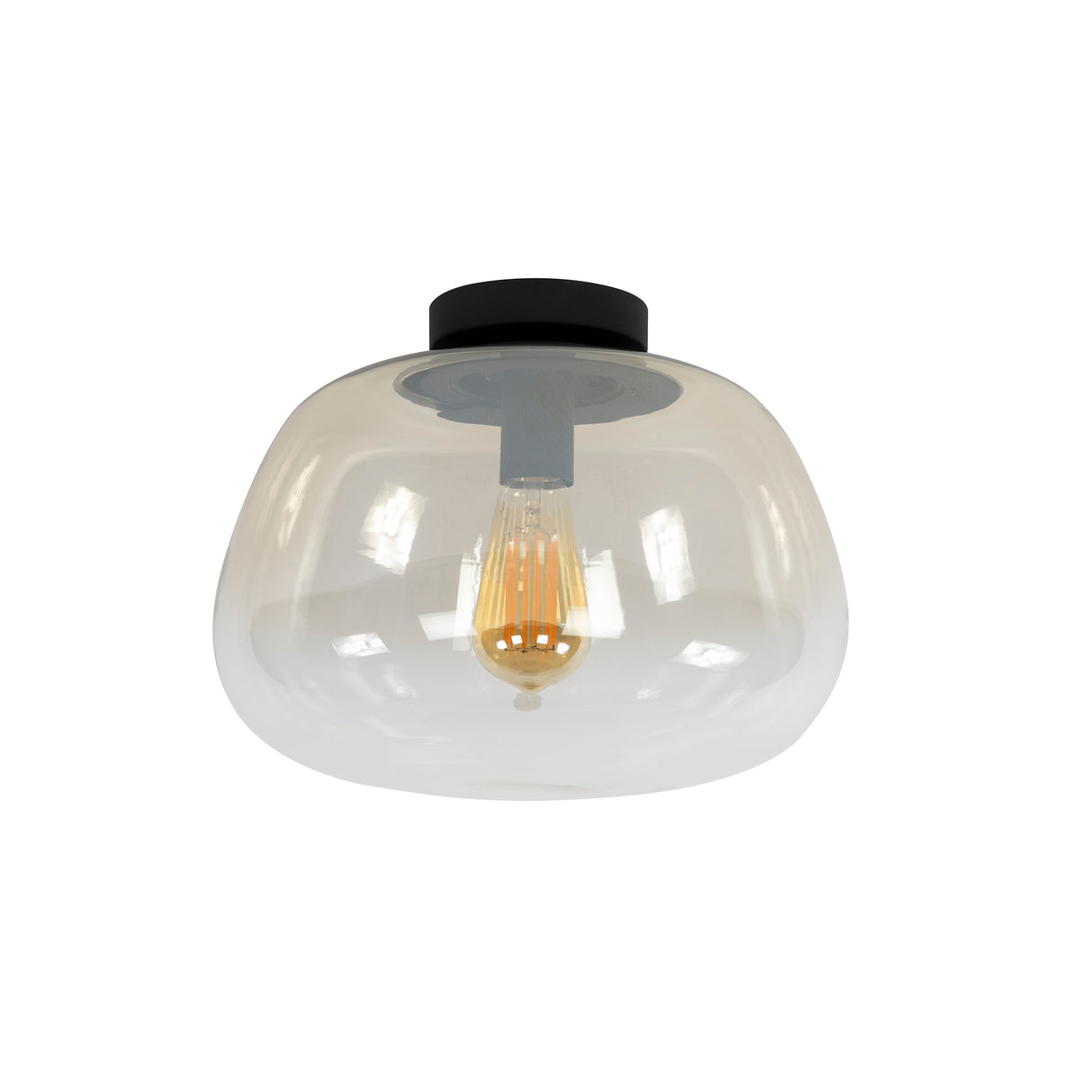 Mist ceiling light, 1 light / Amber glass