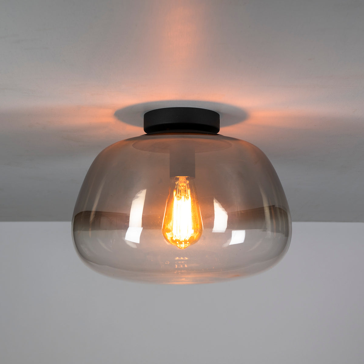 Mist ceiling light, 1 light / Smoke grey glass