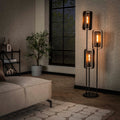 Gabbia Rotate tiered floor lamp, 3 lights / Arctic black