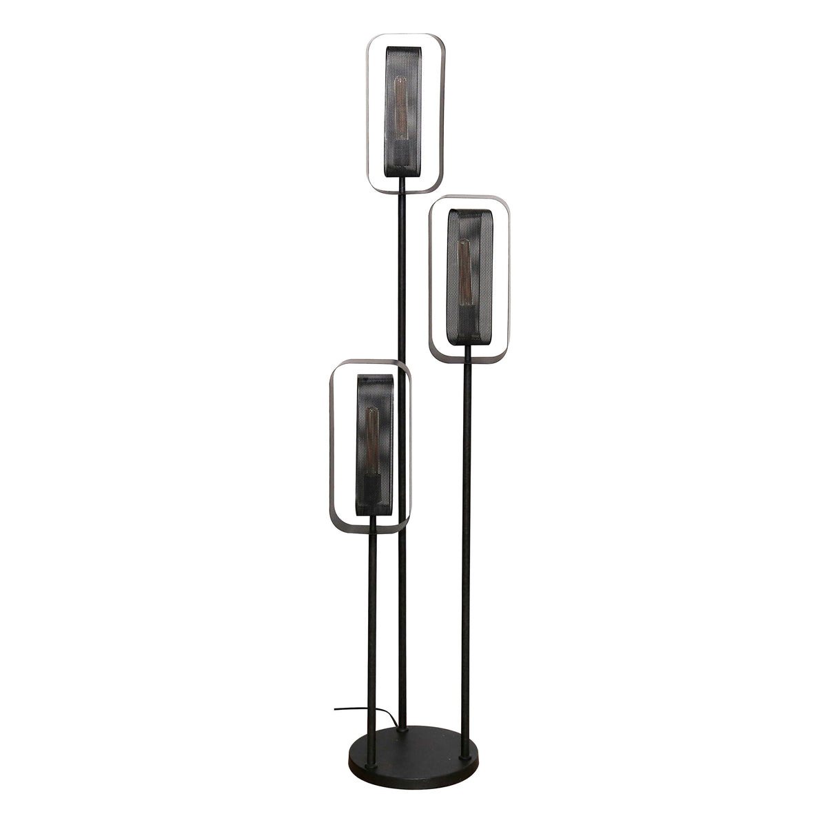 Gabbia Rotate tiered floor lamp, 3 lights / Arctic black