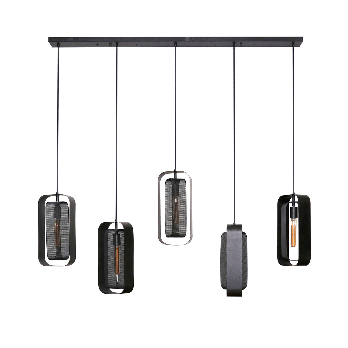Gabbia Rotate pendant light, 5 lights / Arctic black