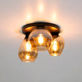 Fable ceiling lamp, 3 lights / Amber glass