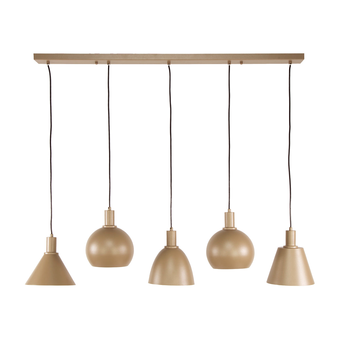 Pendellampa Iron med 5 lampor / Beige