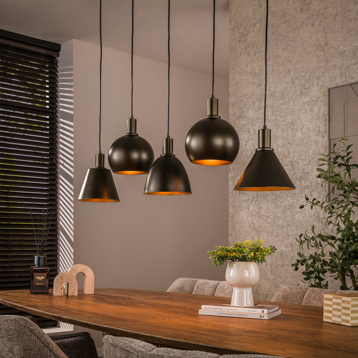 Pendellampe Iron 5 lyskilder / Sienna brun